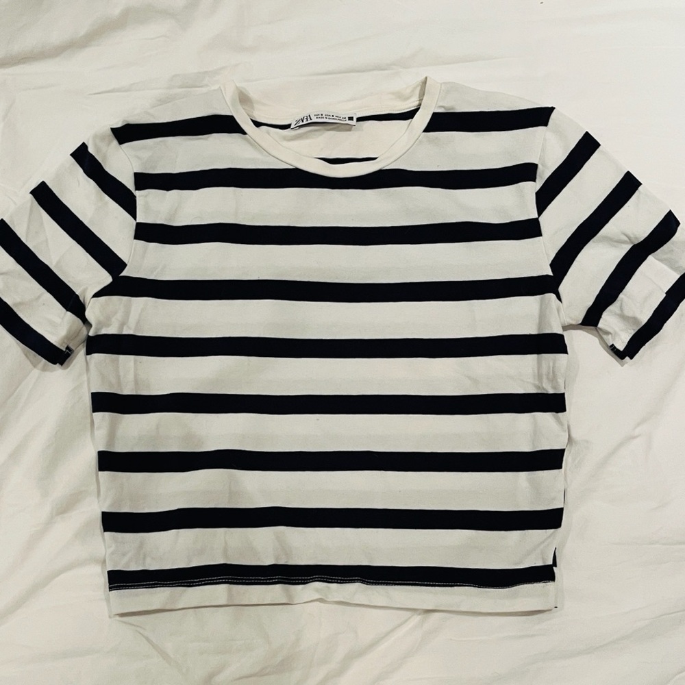 Zara Monochrome Striped Top